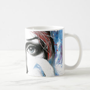 Caneca de café da arte da pintura da aguarela do