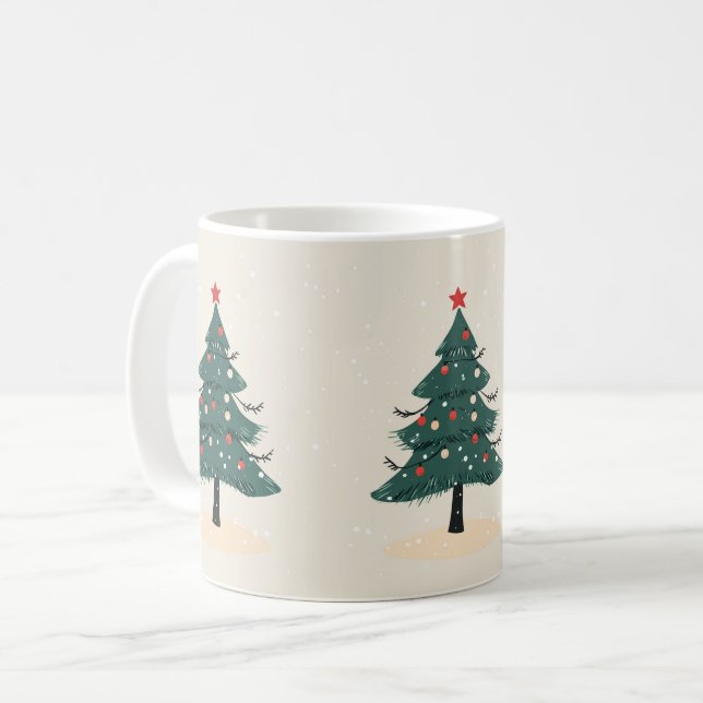 Caneca de café da Árvore de Natal Evergreen, Moder (Frente Esquerda)