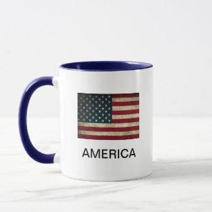 Caneca de café da bandeira americana América