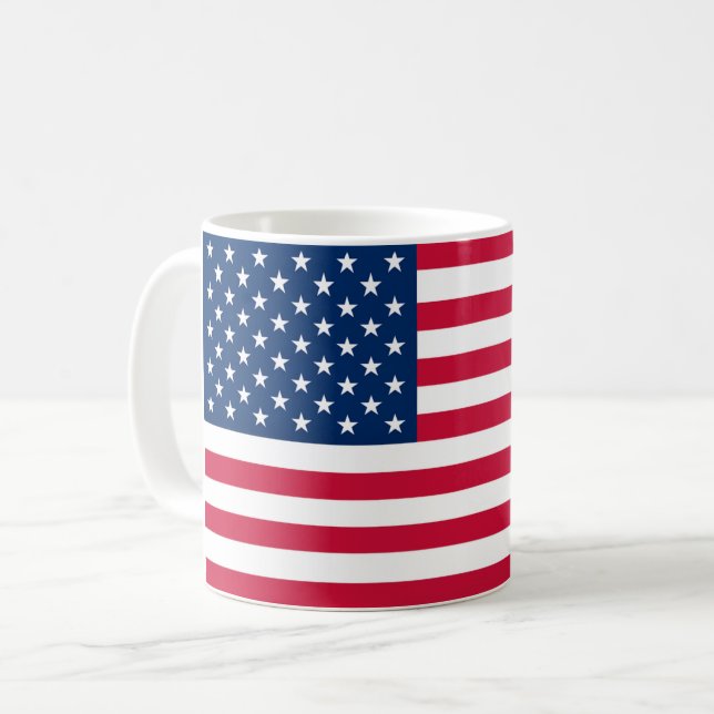 Caneca de Café da Bandeira Americana EUA Patriótic (Frente Esquerda)