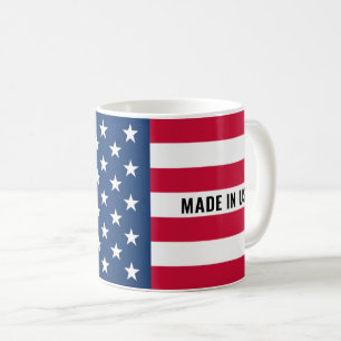 Caneca de café da bandeira americana feita nos EUA