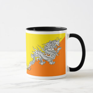 Caneca de café da bandeira de Bhutan