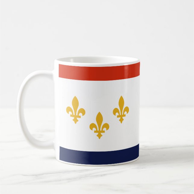 Caneca de café da bandeira de Nova Orleans, Louisi (Esquerda)