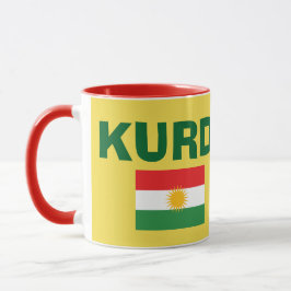 Caneca de café da bandeira do Curdistão
