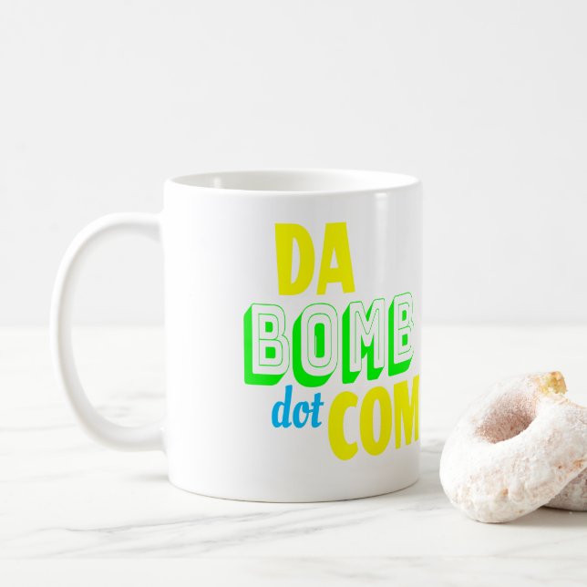 Caneca De Café Da Bomb ponto com Novelty Funny Retro 90 (Com Donut)