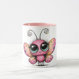 Caneca de café da borboleta fofa