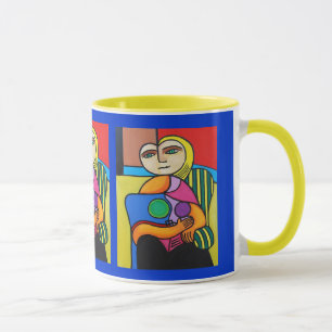 Caneca de café da cara de lua