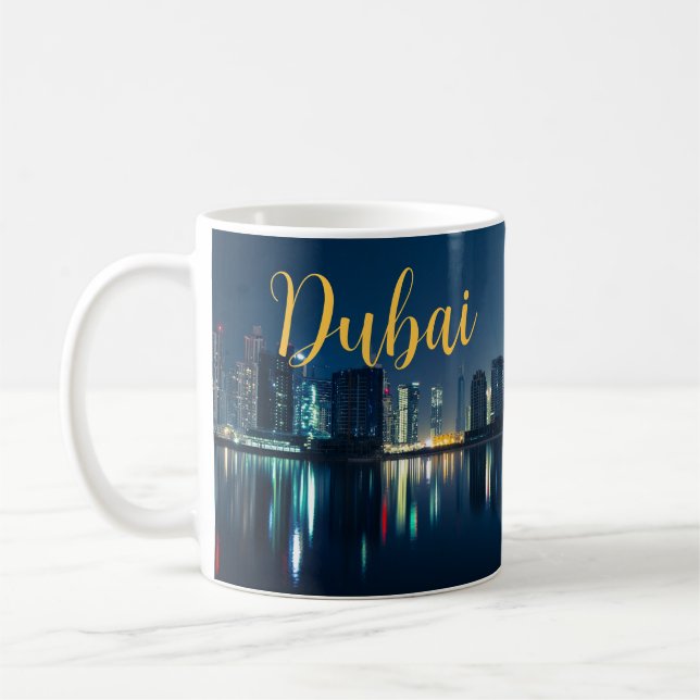Caneca de Café da Cidade de Dubai Lembrança de Via (Esquerda)