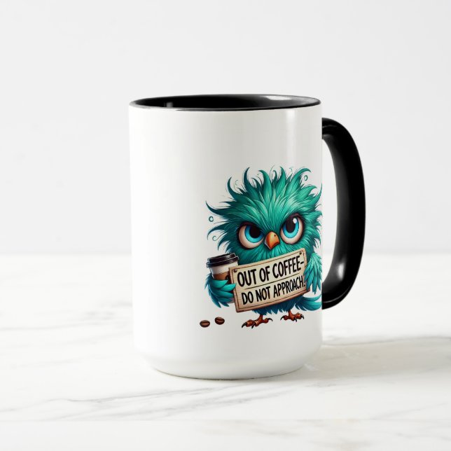Caneca de Café da Coruja Engraçada, Caneca de Sem  (Frente Esquerda)
