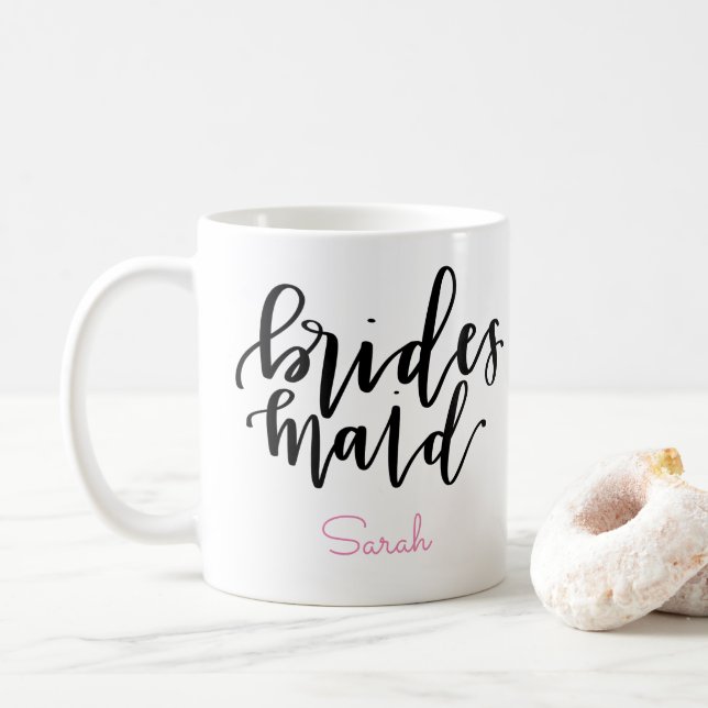 Caneca de café da dama de honra - personalize o (Com Donut)