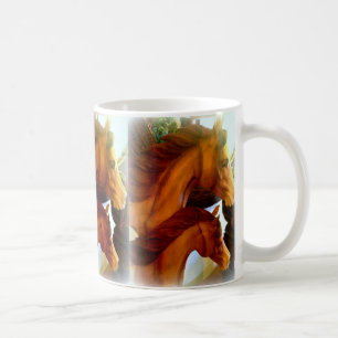 caneca de café da égua e do pônei