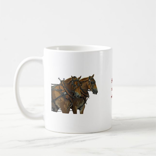 Caneca de Café da Equipe de Cavalo de Tração Belga (Esquerda)