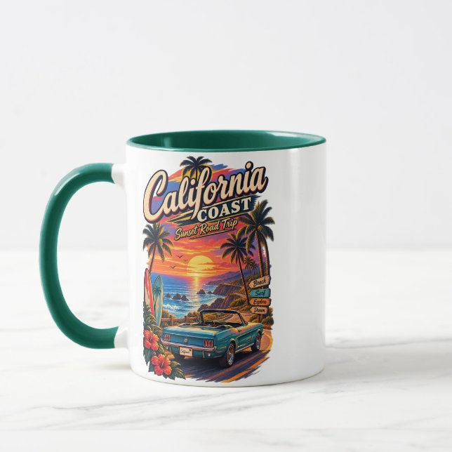 Caneca de Café da Estrada da Costa da Califórnia a (Esquerda)