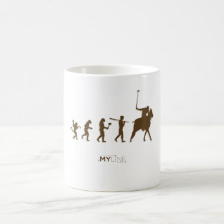 Caneca de café da evolução do jogador do polo