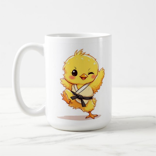 Caneca de Café da Galinha de Karatê (Esquerda)