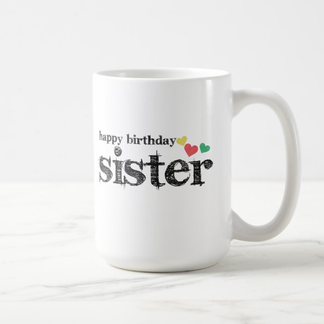 Caneca de café da irmã do feliz aniversario (Direita)