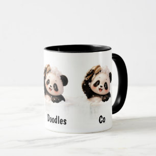 Caneca de Café da Loja Panda Doodles Co