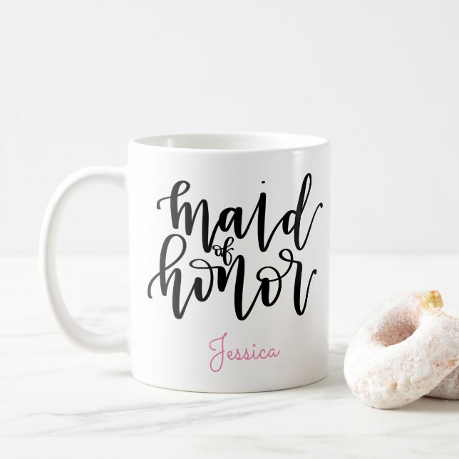 Caneca de café da madrinha de casamento - (Com Donut)