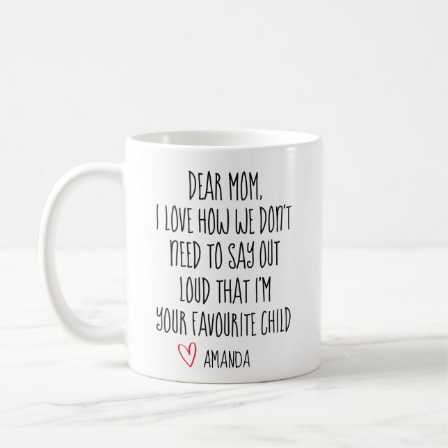 Caneca de Café da Mamãe, Filho Favorito, Caneca Pe (Esquerda)