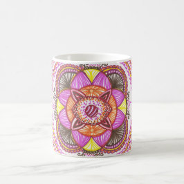 Caneca de café da mandala da luz do sol