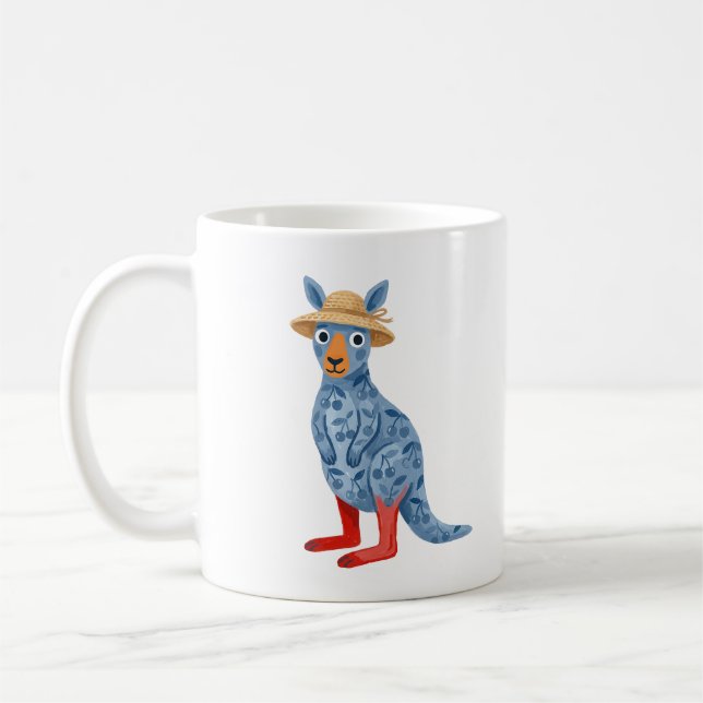 Caneca de Café da Manhã Divertida com Canguru (Esquerda)
