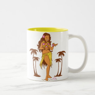 Caneca de café da menina de Hula