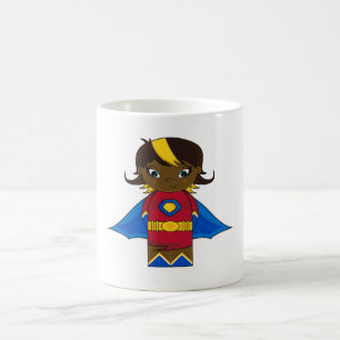 Caneca de café da menina do super-herói