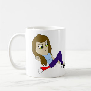 caneca de café da menina foxi chibi