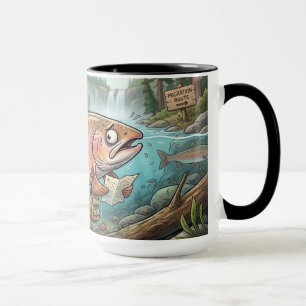 Caneca de Café da Migração do Salmão Perdido Engra