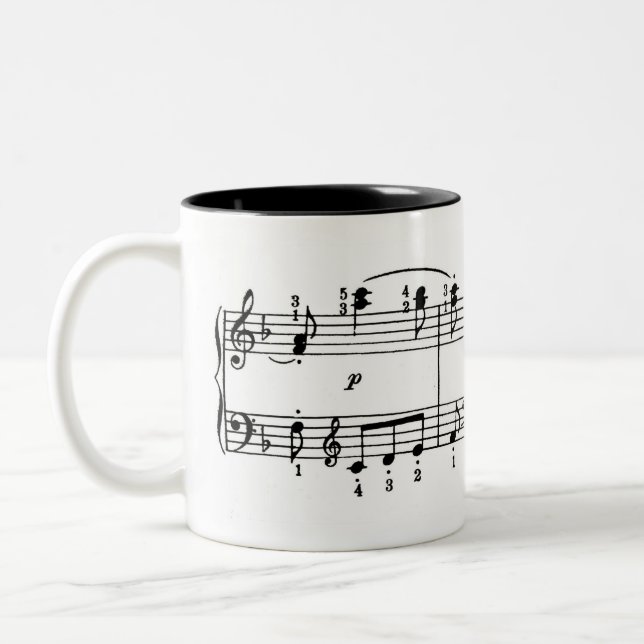 Caneca de café da música do piano (Esquerda)