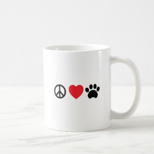 Caneca de café da pata do amor da paz