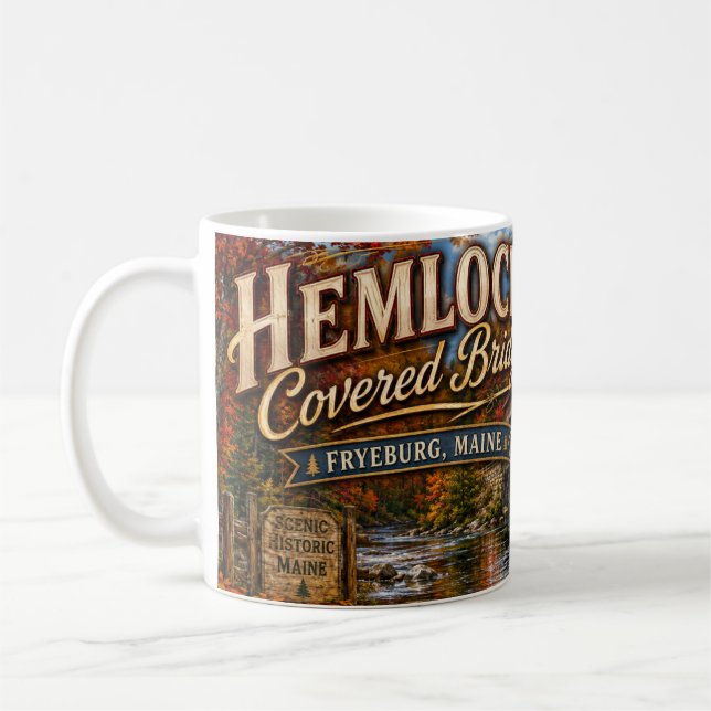 Caneca de Café da Ponte Coberto de Hemlock Fryebur (Esquerda)
