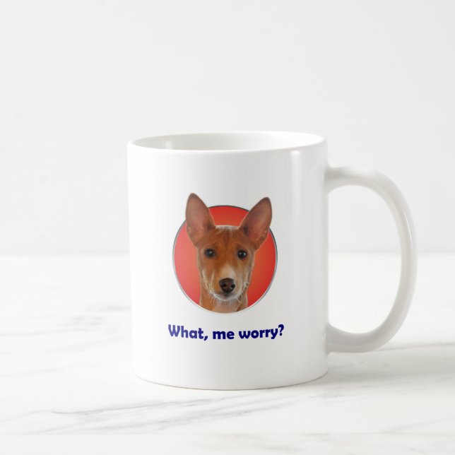 Caneca de café da preocupação de Basenji (Direita)