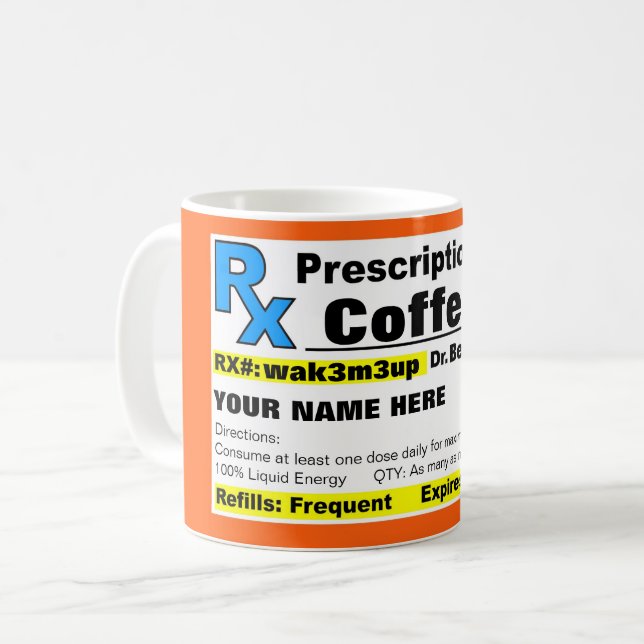 Caneca de café da prescrição (Frente Esquerda)