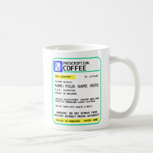 Caneca de café da prescrição - adicione seu nome