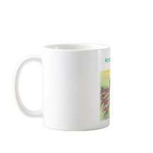 Caneca de café da primavera com bebê e passarinho