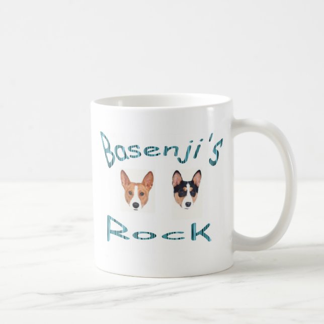 caneca de café da rocha dos basenjis (Direita)