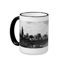 Caneca de café da skyline de Posterized Chicago