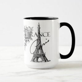 Caneca de café da torre Eiffel de Paris do vintage