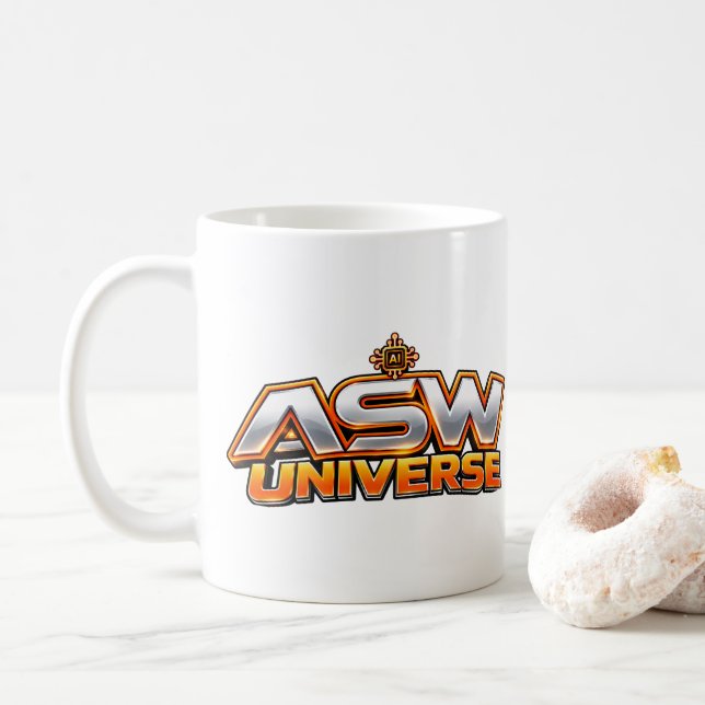 Caneca de Café da Tripulação de Robô de IA Fofo do (Com Donut)