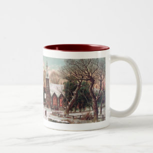 Caneca de café da véspera do natal vintage