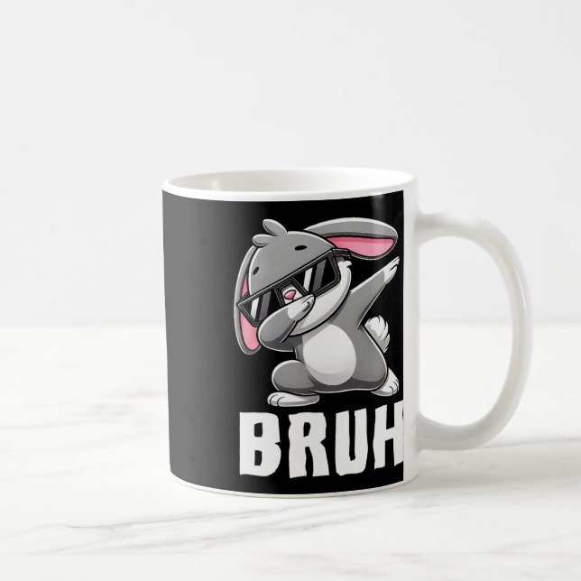 Caneca De Café Dabbing Bunny Bruh Memória Day Dab Bunny Teens (Direita)