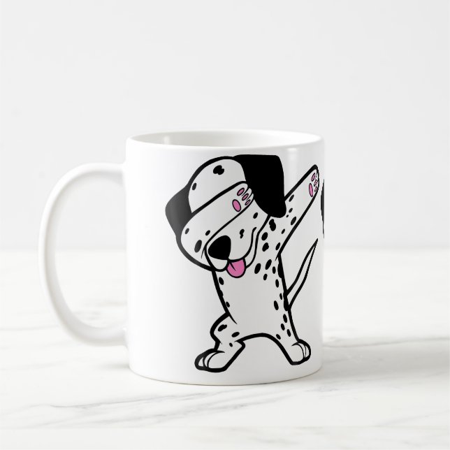 Caneca De Café Dabbing Dalmatian Funny Dalmation Dog Dab Dance (Esquerda)