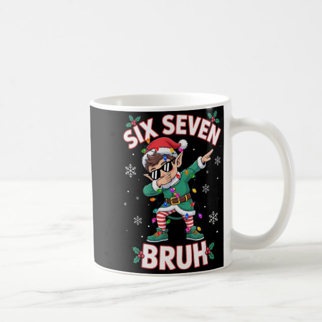 Caneca De Café Dabbing Elfo Six Seven Bruh Natal 67 Meme Xmas  (Direita)