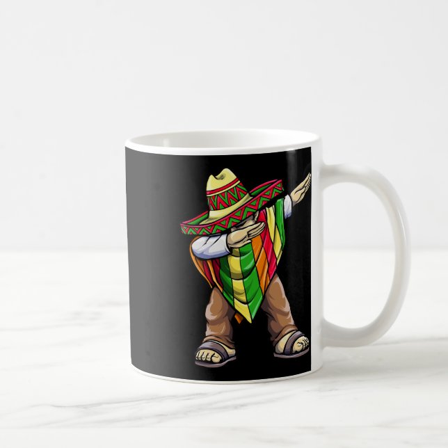 Caneca De Café Dabbing Mexicano Poncho Cinco De Mayo (Direita)