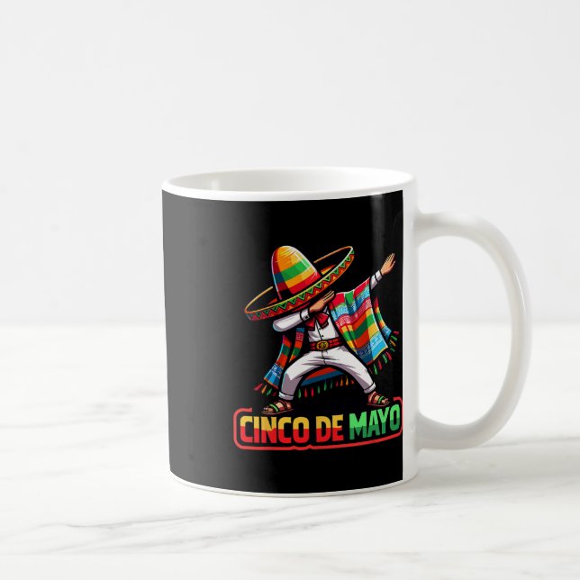 Caneca De Café Dabbing Mexicano Poncho Cinco De Mayo Fiesta 1 (Direita)