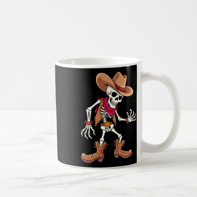 Caneca De Café Dabbing Skeleton Cowboy Halloween Meninos (Direita)