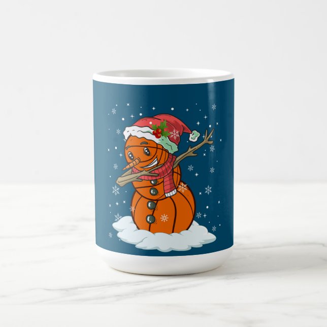 Caneca De Café Dabbing Snowman Basball Ball Tee Christmas Sant (Centro)