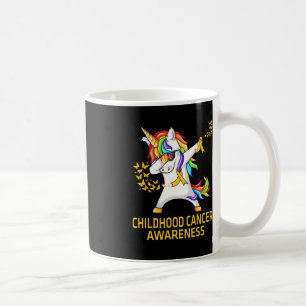 Caneca De Café Dabbing Unicorn Chilhood Cancer Awarness Warrior