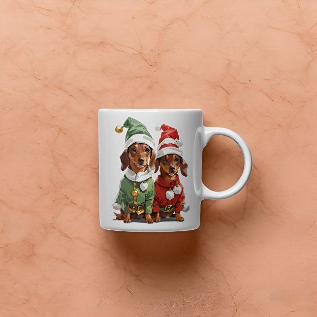 Caneca De Café Dachshances Cuecas de Natal (Criador carregado)